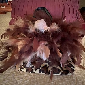 Leopard & Feather Purse